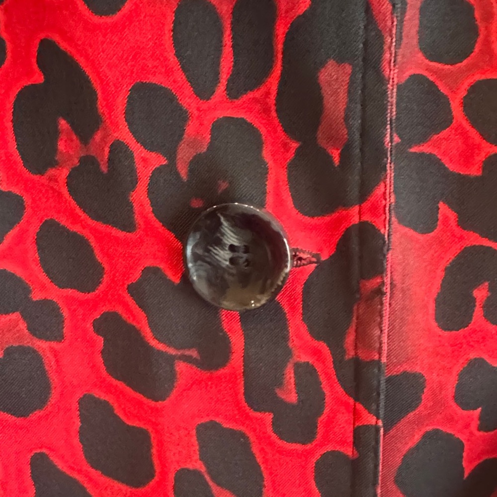 Cache Red and Black Leopard Print Robe - Picture 6 of 8